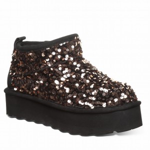 Bearpaw Retro Super Shorty Sequin Platform Støvler Dame Brune | QQY3179UL